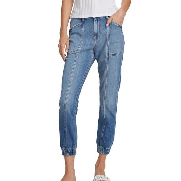 Jonathan Simkhai Standard Wiley Denim Jogger Pants blue denim jeans size 26 - Picture 1 of 9